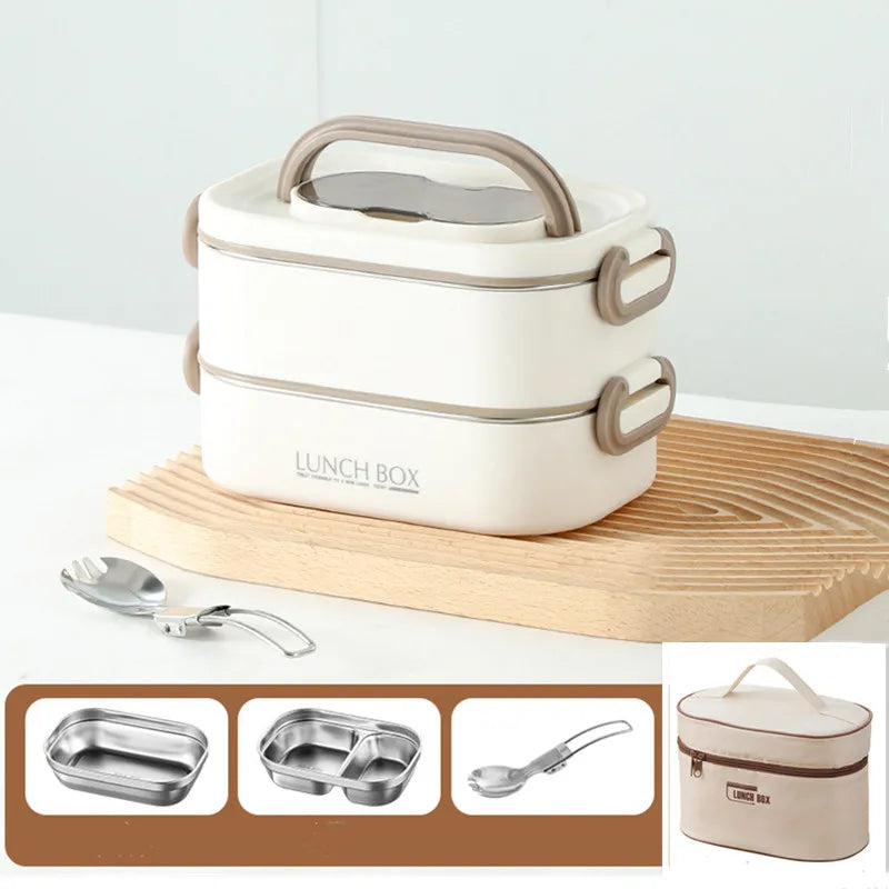 Double Layers Stainless Steel Thermal Lunch Box