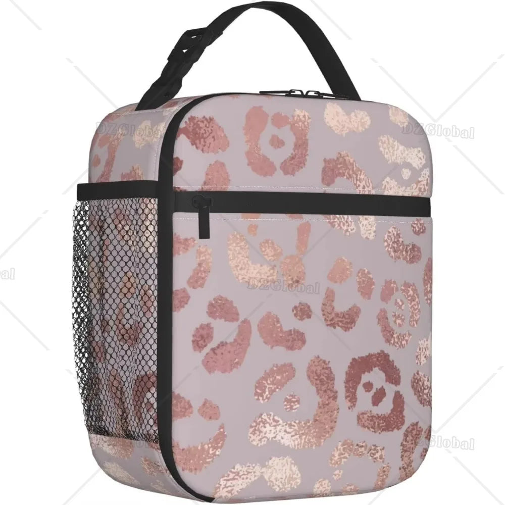 Limited Edition Rose Gold Leopard Thermal Lunch Bag