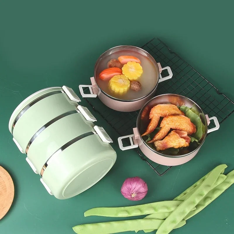 3-Layers Stainless Steel Thermal Lunch Box
