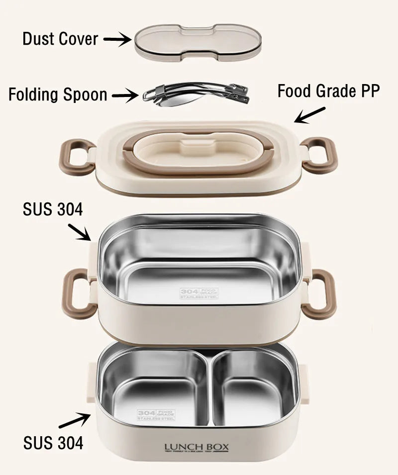 Double Layers Stainless Steel Thermal Lunch Box