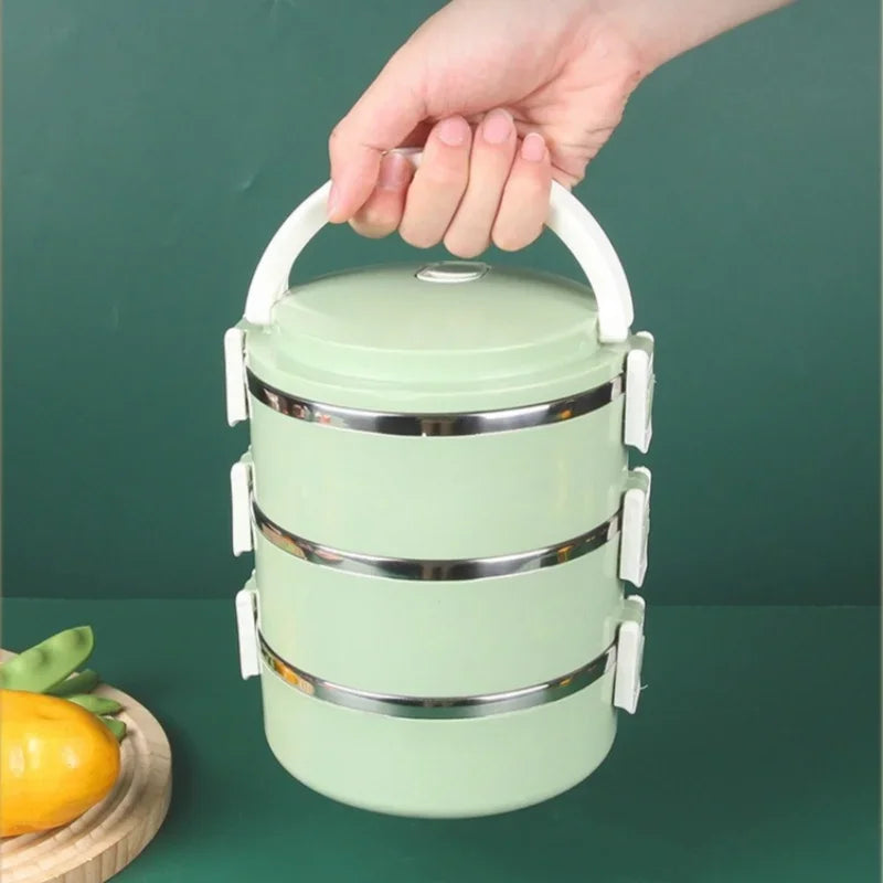 3-Layers Stainless Steel Thermal Lunch Box