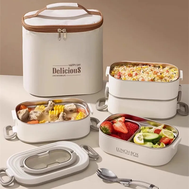 Double Layers Stainless Steel Thermal Lunch Box