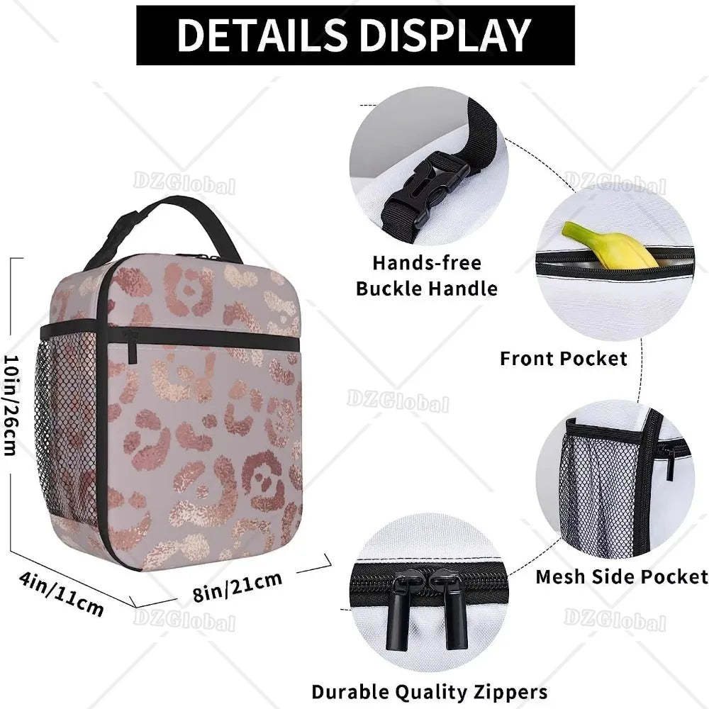 Limited Edition Rose Gold Leopard Thermal Lunch Bag