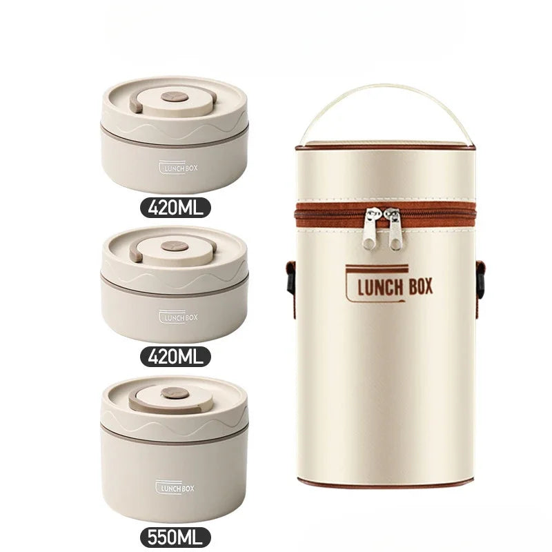 Portable 3 Separate Stackable Lunch Boxes