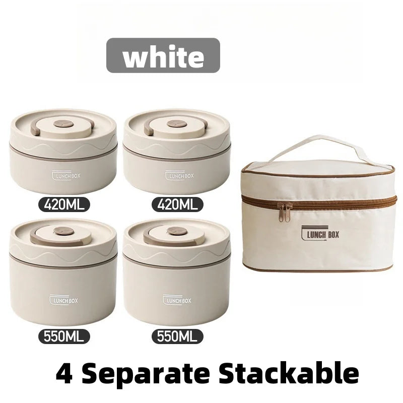Portable 3 Separate Stackable Lunch Boxes