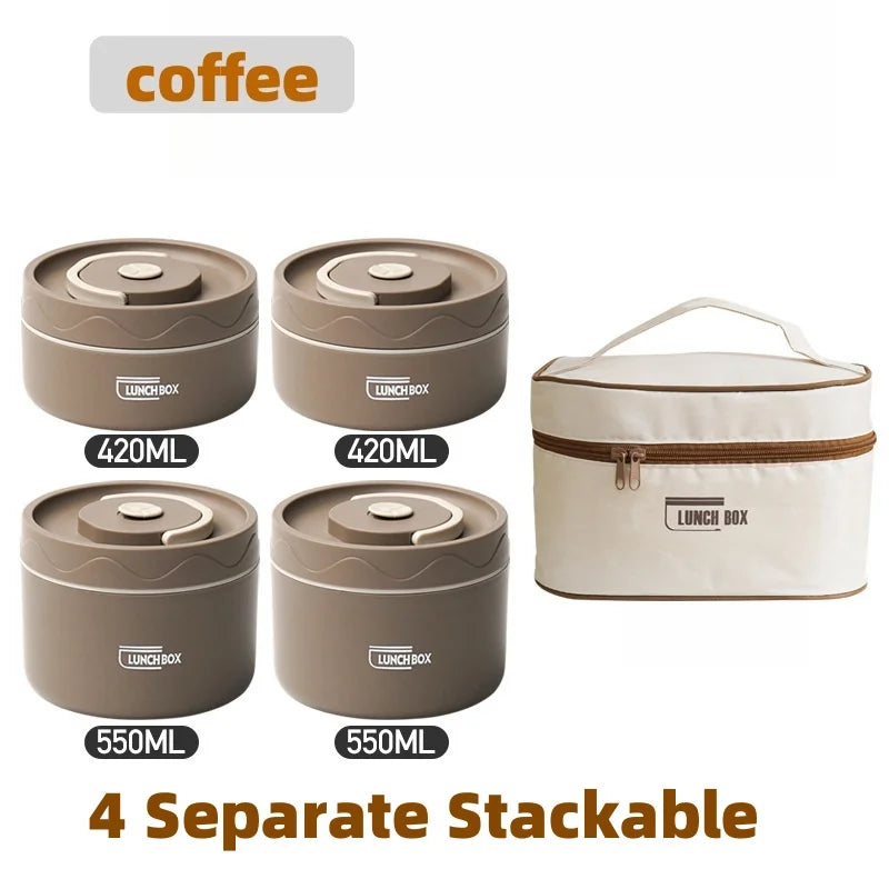 Portable 3 Separate Stackable Lunch Boxes