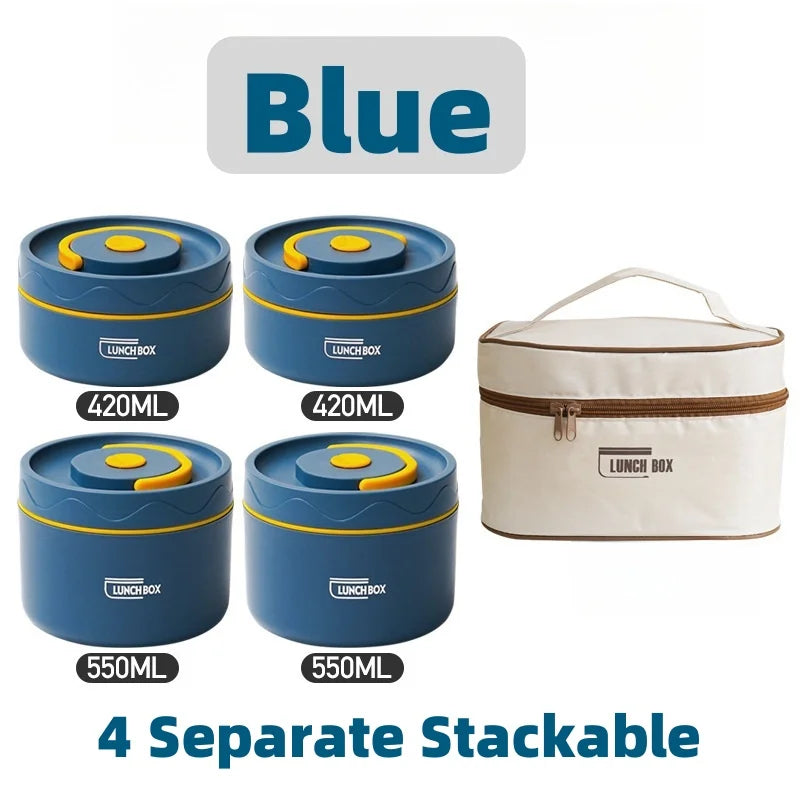 Portable 3 Separate Stackable Lunch Boxes