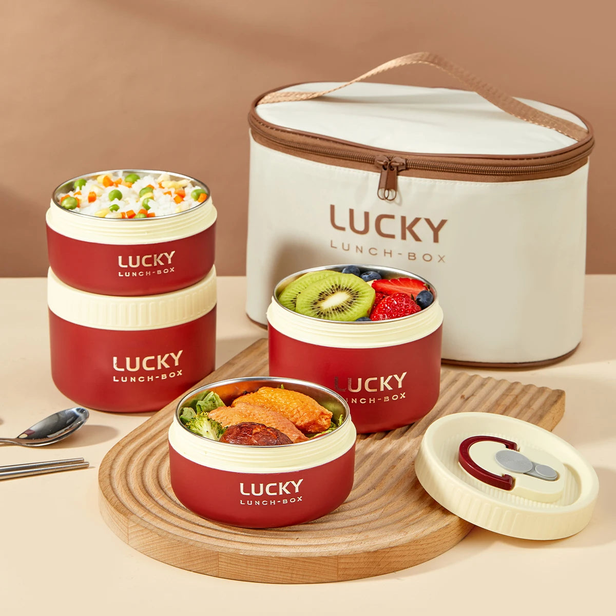 Portable Insulated Stainless Steel  Lunch Box